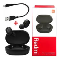 Fone de ouvido sem fio BluetoothXIAOMI Air Dots 2 preto + Carregador