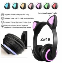 Fone de Ouvido Sem Fio com Led Headphone Bluetooth Gatinho - EIYO - Exbom