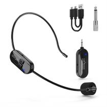 Fone de Ouvido Sem Fio com Microfone 2.4G - Ideal para Karaokê, Computador e Amplificador de Voz