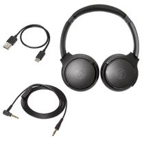 Fone de Ouvido Sem Fio Com Microfone Audio-Technica ATH-S220BT Preto Bluetooth 60h de Bateria - ATH-