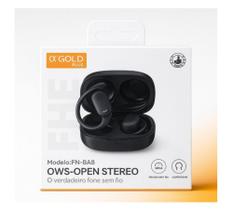 Fone De Ouvido Sem Fio Esportivo Bluetooth Academia Corrida Preto FN-BA8 OWS-Open Stereo