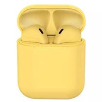 Fone de Ouvido Sem Fio I12 TWS Bluetooth Amarelo