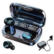 Fone De Ouvido Sem Fio M10 Bluetooth Com Powerbank Microfone Cor Preto