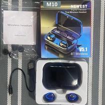 Fone De Ouvido Sem Fio M10 TWS Bluetooth 5.1 display Led Touch Fone Esporte Power Bank
