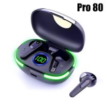 Fone de ouvido sem fio PRO 80, redução de ruído, esportes, corrida, música, esports Fone de ouvido sem fio PRO 80, redução de ruído, esportes, corrida, música, esports