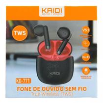 Fone De Ouvido Sem Fio Tws Bluetooth 5.1 Original Kaidi KD-771 preto