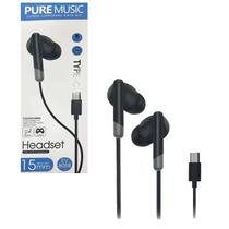 Fone De Ouvido Shinka C/Mic Para Celular Tipo-C Preto