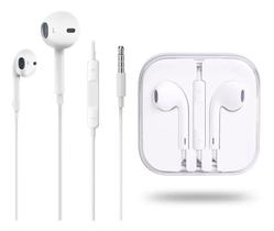 Fone De Ouvido Silicone Com Fio 3.5mm Com Controle E Microfone Branco Fone De Ouvido Silicone Com Fio 3.5mm Com Controle E Microfone Branco