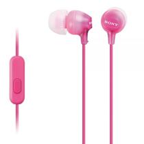 Fone de ouvido Sony Rosa c/ Microfone MDR-EX15AP, borrachinhas adicionais Fone de ouvido Sony Rosa c/ Microfone MDR-EX15AP, borrachinhas adicionais