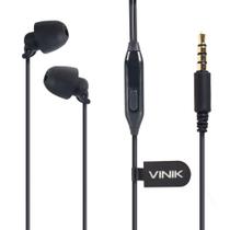 Fone de ouvido sound comfort preto com microfone cabo 1.2m plug p2 estereo p3 - sc100p - VINIK