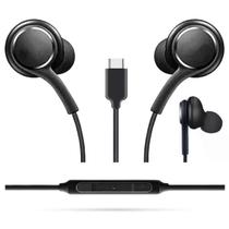 Fone de Ouvido Tipo C com Fio intra-auricular Com Microfone e Controle de Volume Integrado, Atende Chamadas, Compatível