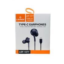 Fone de ouvido tipo c earphones lehmox lef-1077