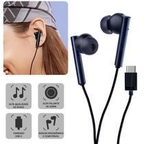 Fone De Ouvido Tipo C In-Ear Preto Emborrachado Estereo - Peining