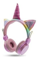 fone de ouvido unicornio para crianças sem fio rosa