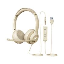 Fone De Ouvido USB Com Cancelamento De Ruído E Microfone, Controle Integrado Para PC, Computador,