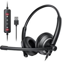 Fone de Ouvido USB com Fio Awatrue EH05-U - com Microfone e Cancelamento de Ruído