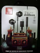 Fone De Ouvido Usb Tipo C Super Bass Stereo Com Volume E Microfone Fancy Preto