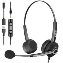 Fone de ouvido USB Voistek com microfone para laptop/PC