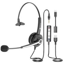 Fone de ouvido USB Voistek com microfone para PC/laptop com fio