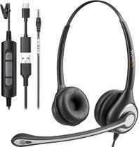 Fone de ouvido USB Wantek com microfone para PC, laptop e telefones Fone de ouvido USB Wantek com microfone para PC, laptop e telefones
