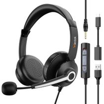 Fone de ouvido USB Wantek com microfone para PC, laptop, escritório