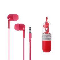Fone de Ouvido Vermelha Confortável c/Fio Estojo Conector P2