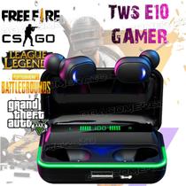 Fone De Ouvido Via Bluetooth Tws E10 A Prova Dágua Com Nf-e Cor da luz:Azul-turquesaCor:Preto