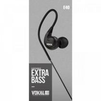 Fone De Ouvido Vokal E40 In Ear Extra Bass - Preto Fone De Ouvido Vokal E40 In Ear Extra Bass - Preto