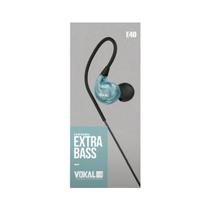 Fone de Ouvido Vokal In Ear E40 Azul Extra Bass Plug Stereo com Ganho de Graves e Volume