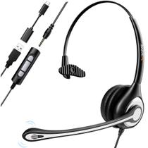 Fone de ouvido Wantek USB com microfone para PC, cancelamento de ruído