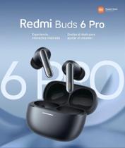 Fone De Ouvido Xiaomi Redmi Buds 6 Pro ANC, (Preto) Bluetooth 5.3, áudio Hi-Res e LDAC,