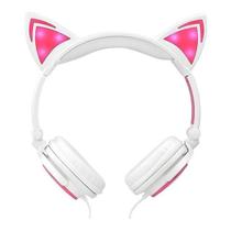 Fone DRAIK Orelhas De Gatinho Com Led E Entrada P2 Branco
