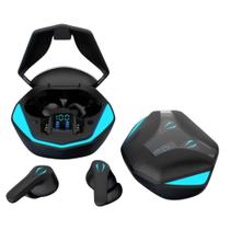 Fone Gamer Bluetooth KA-790 com Som 9D, Baixa Latência, Display Digital no Estojo e LED