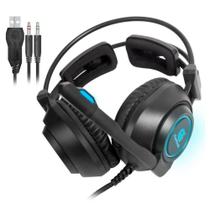 Fone Gamer Fortrek Com Supressão de Ruído P2 Com Led RGB Pulsing Alta Qualidade Cor Preta de Alto Conforto Com Design Ergonômico
