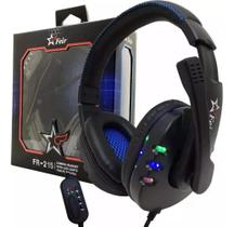 Fone Gamer FR-215 Preto/Verde Microfone Ajustável e Iluminação LED Fone Gamer FR-215 Preto/Verde Microfone Ajustável e Iluminação LED