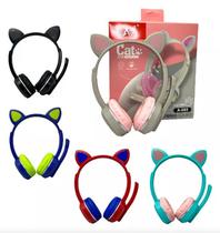 Fone Gamer Headset Gato Com Led Stereo Altomex A-085 Rosa