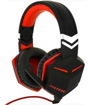 Fone Gamer RGB Vermelho com Som Potente e Design Moderno