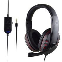 Fone Gamer Stereo Gaming Headset Para PC, Xbox, PlayStation - Plug 3.5mm Vermelho