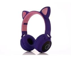Fone gatinho Bluetooth led colorido na orelha - Fashion Cooll
