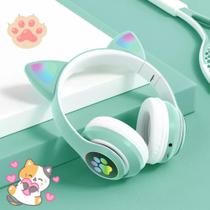 Fone Gatinho Com Led Bluetooth Infantil Meninas Meninos Gato