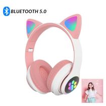 Fone Gatinho Orelha Infantil Luz Led Meninas Crianças S/ Fio Fone Gatinho Orelha Infantil Luz Led Meninas Crianças S/ Fio