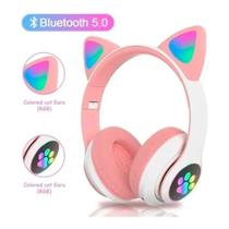 Fone Gatinho Sem Fio Com Led Bluetooth Infantil Meninas Gato