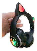 Fone Gatinho Sem Fio Com Led Bluetooth Infantil Meninas Gato