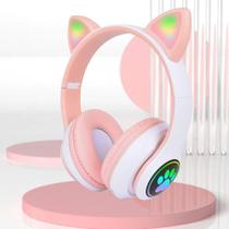 Fone Gatinho Sem Fio Com Led Bluetooth Orelha De Gato Rosa Fone Gatinho Sem Fio Com Led Bluetooth Orelha De Gato Rosa