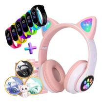 Fone Gattinho Infantil Led Menina Menino C/ Pulseira Digital Fone Gattinho Infantil Led Menina Menino C/ Pulseira Digital