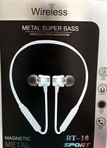 Fone Headphone WireIess Metal super Bass BT-16 Fone de Arco