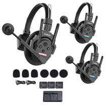 Fone Headset 3 Intercomunicador Sem fio Synco XTALK XPRO 3 Fones 500m