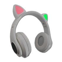Fone Headset Bluetooth Orelha Gato Gatinho Led Fone Pc Game