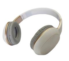 Fone Headset C/microfone Bluetooth Estéreo B-16 Branco e Dourado - MAGENA
