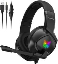 Fone headset c microfone led rgb p3/2p2 usb para leds onikuma preto